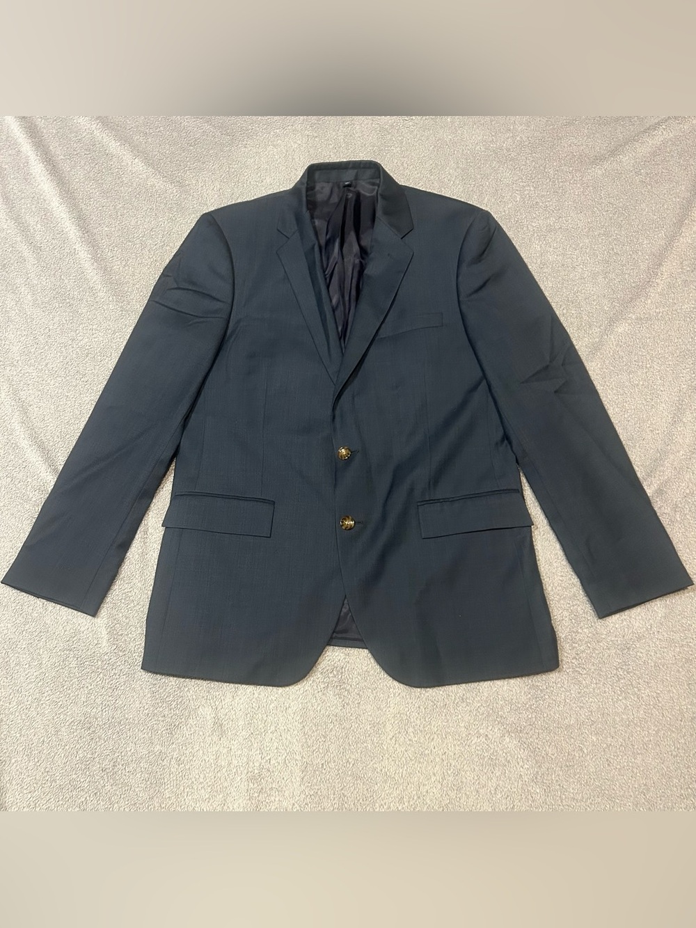 J Crew Thompson Blazer Mens 42R Blue Wool Two Button Lined Sport Coat Jacket